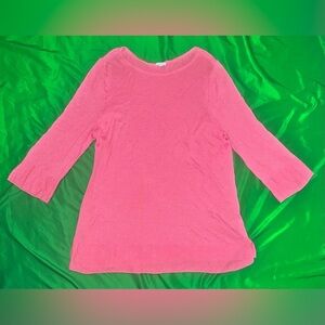 J.Jill Linen Blend Pink 3/4 Sleeve Top size XL Tall
